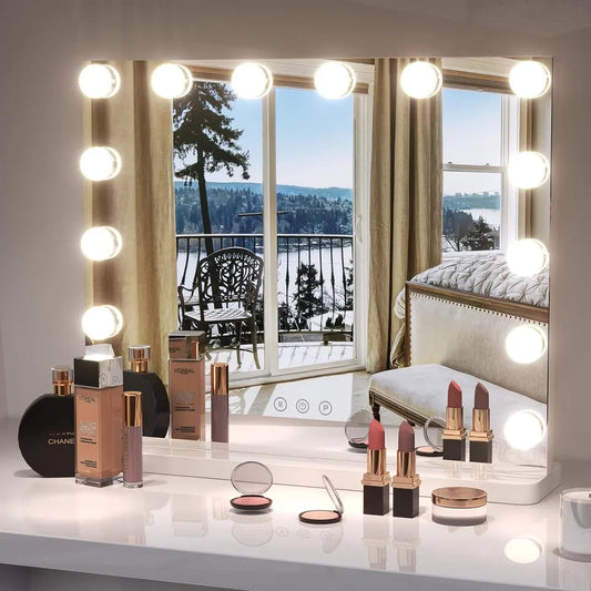 Hollywood Makeup Vanity Mirror – Dimmable LED Lighting, Adjustable Brightness